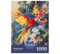 Rompecabezas De 1000 Piezas para Adultos Scarlet Macaw Watercolor Rompecabezas para Adolescentes Juego Práctico Desafío Difícil Regalo De Cumpleaños, Regalos, 38x26cm/1000pcs