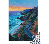 Rompecabezas De 1000 Piezas para Adultos Scenic Ocean Train Journey Rompecabezas para Adultos Juguetes Antiestrés Patrón De Montaje Oferta como Regalo para Toda La Familia 52x38cm/1000pcs