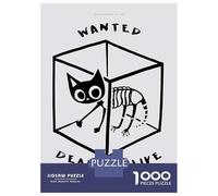 Rompecabezas De 1000 Piezas para Adultos Schrödingers Cat Wanted Poster Rompecabezas Juego De Ingenio Una Obra De Arte Cumpleaños Y Navidad 70x50cm/1000pcs