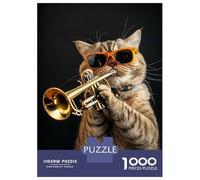 Rompecabezas De 1000 Piezas para Adultos Scottish Fold Trumpet Rompecabezas para Adultos Juguetes Antiestrés Corte De Precisión Actividades Divertidas En Casa 38x26cm/1000pcs