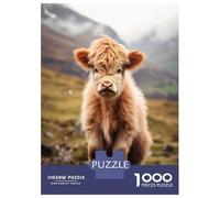 Rompecabezas De 1000 Piezas para Adultos Scottish Highland Cows Rompecabezas para Adolescentes Juego Familiar Desafío Difícil Gran Regalo para Jugar 52x38cm/1000pcs