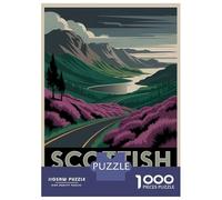 Rompecabezas De 1000 Piezas para Adultos Scottish Highlands Travel Rompecabezas para Adultos Juego De Ingenio Corte De Precisión Desafiante De Completar 52x38cm/1000pcs