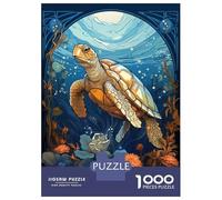 Rompecabezas De 1000 Piezas para Adultos Sea Turtle Art Nouveau Rompecabezas para Adultos Juego De Ingenio para La Diversión Familiar Cumpleaños 70x50cm/1000pcs