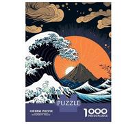 Rompecabezas De 1000 Piezas para Adultos Sea Wave Japanese Art 1 Rompecabezas para Adultos Juego Familiar Corte De Precisión Cumpleaños Y Navidad 52x38cm/1000pcs