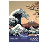 Rompecabezas De 1000 Piezas para Adultos Sea Wave Japanese Art 2 Rompecabezas Juegos Familiares Difícil Difícil Cumpleaños Y Navidad 38x26cm/1000pcs