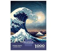 Rompecabezas De 1000 Piezas para Adultos Sea Wave Japanese Art 4 Rompecabezas para Adultos Juegos De Relajación Regalo De Cumpleaños Interacción Entre Padres E Hijos 52x38cm/1000pcs