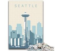 Rompecabezas de 1000 Piezas para Adultos Seattle A Partir de 14 años Juguete Intelectual Juego Educativo para cumpleaños y Navidad (tamaño 38x52cm)