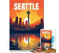 Rompecabezas de 1000 Piezas para Adultos, Seattle, EE UU Rompecabezas Mental, Arte Relajante, (38x52cm)