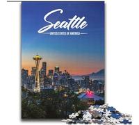 Rompecabezas de 1000 Piezas para Adultos, Seattle, Juego Familiar, antiestrés, desafío difícil, Adecuado para Parejas (38x52cm) 1000 Piezas