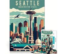 Rompecabezas de 1000 Piezas para Adultos, Seattle, Washington, Ideal para Viajes, decoración, Ejercicios mentales, diversión Informal, (38x26cm)