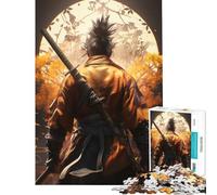 Rompecabezas de 1000 Piezas para Adultos Sekiro Wolf Samurai para cumpleaños Navidad Actividades Familiares Juguetes de Bricolaje para Mayores de 14 años 38x52cm