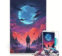 Rompecabezas de 1000 Piezas para Adultos: Selva Negra de Noche, decoración de Pared, Juguete para la interacción Entre Padres e Hijos, 50x75cm