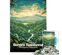 Rompecabezas de 1000 Piezas para Adultos Selva Tropical de Borneo Malasia/Indonesia Juegos relajantes para Adultos Desafío difícil Regalos para Reducir el estrés (Tamaño 38x26cm)