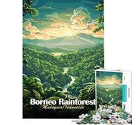 Rompecabezas de 1000 Piezas para Adultos Selva Tropical de Borneo Malasia/Indonesia Rompecabezas para Adultos Juegos relajantes una Obra de Arte difícil y desafiante (tamaño 38x52cm)