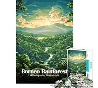 Rompecabezas de 1000 Piezas para Adultos Selva Tropical de Borneo Malasia/Indonesia Rompecabezas para Adultos Juego de ingenio decoración de Pared cumpleaños y Navidad (50x75cm)