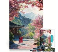 Rompecabezas de 1000 Piezas para Adultos Sendero de cerezos en Flor en China Juego de Habilidad Mental y precisión para desarrollar la Mente Tiempo de Juego Tranquilo (50x75cm)