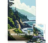 Rompecabezas de 1000 Piezas para Adultos Sendero de la Costa Oeste de Canadá, Arte Paisajístico, Agilidad Mental, Ocio Relajado, Conexión Segura, Cálido (50x75cm)