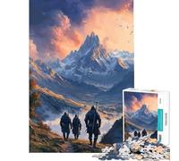 Rompecabezas de 1000 Piezas para Adultos Sendero de montaña al Atardecer Juguete para aventureros Juego Intelectual Educativo Divertido y con Humor Regalos de Amigo Invisible (tamaño 38x52cm)