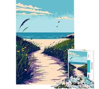 Rompecabezas de 1000 Piezas para Adultos Sendero de Playa Minimalista desafío para la Inteligencia Cerebral Juguetes adictivos Juegos Divertidos Actividades Familiares Regalos de Amigo Invisible