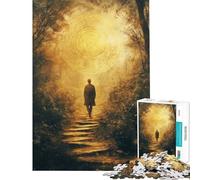 Rompecabezas de 1000 Piezas para Adultos Sendero del Bosque místico Rompecabezas Familiar para Adultos Mejora la Memoria cumpleaños (tamaño 38x26cm)