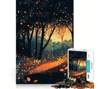 Rompecabezas de 1000 Piezas para Adultos Sendero del Bosque otoñal Arte de Corte preciso Juego de ingenio Diversión para el Tiempo Libre Regalo Ideal para cumpleaños (50x75cm)