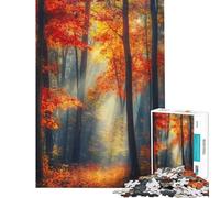Rompecabezas de 1000 Piezas para Adultos Sendero del Bosque otoñal Rompecabezas para Adultos Juegos Divertidos Difícil cumpleaños y Ocasiones Especiales (Tamaño 50x75cm)