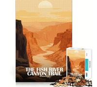 Rompecabezas de 1000 Piezas para Adultos Sendero del Cañón del Río Fish,Namibia Corte Premium Divertido,Estimulante para la Mente Juego Relajante Tranquilo (38x52cm)