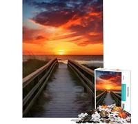 Rompecabezas de 1000 Piezas para Adultos Sendero en la Playa al Atardecer desafío de Inteligencia Cerebral Juguetes adictivos Juegos Divertidos Actividades Familiares Regalos de Amigo Invisible