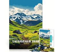 Rompecabezas de 1000 Piezas para Adultos Sendero Laugavegur,Paisaje de Islandia,Arte de Corte Premium,Divertido,Estimulante para la Mente,Juego Relajante, Tranquilo (50x75cm)