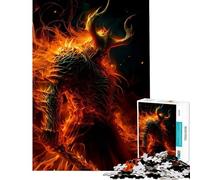 Rompecabezas de 1000 Piezas para Adultos Señor del Fuego Caballero Demonio Zen Diversión en casa para Toda la Familia Juego Imposible para Mayores de 14 años Juego de Rompecabezas Incluido (38x52cm)