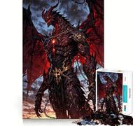 Rompecabezas de 1000 Piezas para Adultos Señor Dragón del Infierno Encadenado,Arte de Corte Exacto,Juguete Estimulante Cognitivo,Juego de Relajación, (38x52cm)