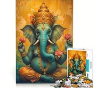 Rompecabezas de 1000 Piezas para Adultos Señor Ganesha hindú Juego Educativo difícil y desafiante colección de Artistas Bellas Artes 38x52cm