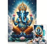 Rompecabezas de 1000 Piezas para Adultos Señor Ganesha Juego práctico Actividades Divertidas para Hacer en casa Juego con un diseño Precioso 38x52cm