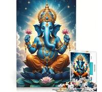 Rompecabezas de 1000 Piezas para Adultos Señor Ganesha Juguetes para armar Carrera de Velocidad Manual con Piezas de Formas aleatorias Que encajan Perfectamente 38x26cm