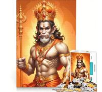 Rompecabezas de 1000 Piezas para Adultos Señor Hanuman Juego Imposible interacción Entre Padres e Hijos Lista de Deseos con Papá Noel 50x75cm