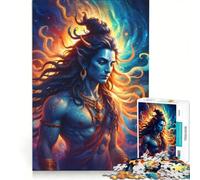 Rompecabezas de 1000 Piezas para Adultos Señor Shiva en Colores Vibrantes Juegos Divertidos interacción Entre Padres e Hijos Cada Pieza es única 50x75cm