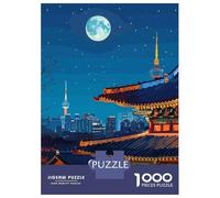Rompecabezas De 1000 Piezas para Adultos Seoul South Korea Nightscape Illustration Rompecabezas Juego Familiar para La Diversión Familiar Oferta como Regalo para Toda La Familia 70x50cm/1000pcs
