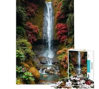Rompecabezas de 1000 Piezas para Adultos Serena Cascada en una exuberante Jungla Rompecabezas para Adultos Juguetes de Bricolaje desafío difícil (tamaño 50x75cm)