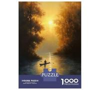 Rompecabezas De 1000 Piezas para Adultos Serene Kayak Journey Rompecabezas para Adultos Juegos Relajantes Que Mejoran La Memoria Interacción Entre Padres E Hijos 52x38cm/1000pcs