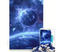 Rompecabezas de 1000 Piezas para Adultos: Serenidad Cósmica El Universo Azul, decoración de Pared, Actividades Familiares, Lista de Deseos con Papá Noel 50x75cm