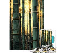 Rompecabezas de 1000 Piezas para Adultos Serenidad de Bambú Dorado - Juego práctico de ensamblaje - Interacción Entre Padres e Hijos (Tamaño 38x26cm)