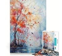 Rompecabezas de 1000 Piezas para Adultos Serenidad de otoño,Arte de Corte preciso,Juego para ejercitar la Mente,Entretenimiento,diversión,Regalo de cumpleaños (38x26cm)