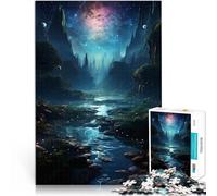 Rompecabezas de 1000 Piezas para Adultos Serenidad del Espacio Lago Juegos Divertidos para la Familia Regalo de Obra de Arte 38x26cm