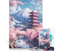 Rompecabezas de 1000 Piezas para Adultos Serenidad en Flor de Cerezo Arte de Corte Exacto,Juego Creativo,Juguete,Juego para Relajarse, Tranquilo (38x26cm)