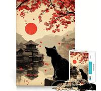 Rompecabezas de 1000 Piezas para Adultos Serenidad en Flor de Cerezo - Arte de Corte preciso,desafío Mental,Divertido Juego para el Tiempo Libre,Regalo de cumpleaños (38x26cm)