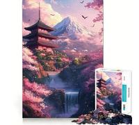 Rompecabezas de 1000 Piezas para Adultos Serenidad en Flor de Cerezo Divertido Rompecabezas de Corte preciso,Regalo para el Tiempo Libre,decoración navideña (38x52cm)