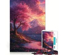 Rompecabezas de 1000 Piezas para Adultos Serenidad en Flor de Cerezo Juguete de Arte de Corte Exacto,Juego de estimulación cognitiva,Juego de relajación,Regalo de Arte navideño (50x75cm)