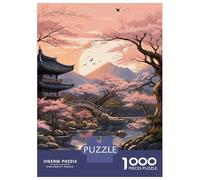 Rompecabezas De 1000 Piezas para Adultos Serenity in Sakura Blossom Rompecabezas para Adultos Juegos Familiares Carrera De Velocidad Manual Regalo De Cumpleaños, Regalos, 38x26cm/1000pcs