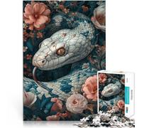 Rompecabezas de 1000 Piezas para Adultos Serpiente Blanca en Flor Matar el Tiempo en Vacaciones en casa Mejorar el Amor Entre Parejas 75x50cm