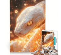 Rompecabezas de 1000 Piezas para Adultos Serpiente Blanca en Primer Plano Juegos relajantes Actividades Divertidas en casa para Fortalecer el Amor en Pareja 38x26cm